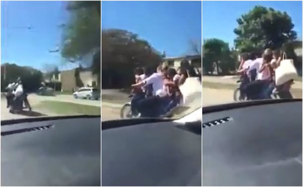 Ocho en una moto en avenida Soberanía de Resistencia