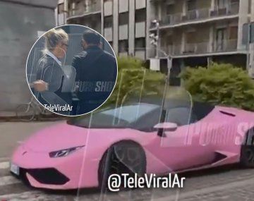 Mucho estilo: Wanda llegó a la audiencia de divorcio con Icardi en Lamborghini rosa