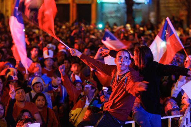 Los festejos en las calles de Chile