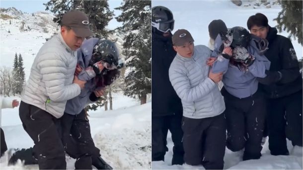 Video viral de China: una esquiadora quiso sacarle una foto a un leopardo de las nieves y fue atacada