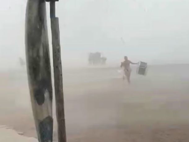 Fuerte temporal de viento y lluvia en Puerto Madryn: hubo ráfagas de hasta 90 km/h