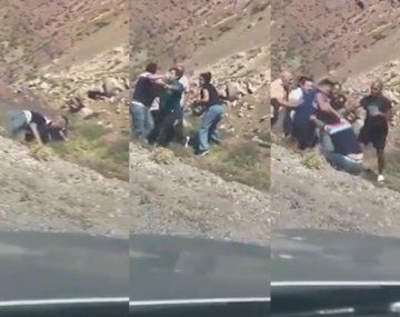 Intentó colarse en el Paso Cristo Redentor de Mendoza y terminó a las piñas