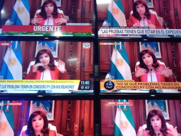 Cristina Kirchner en cadena nacional: todos los canales con su defensa en la causa Vialidad