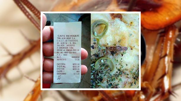 Indignante: pidió una pizza y encontró una cucaracha