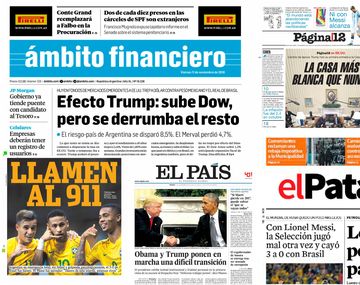 Tapas de diarios del 11 de noviembre de 2016