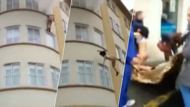Quedó atrapada en un incendio, se lanzó al vacío y sobrevivió