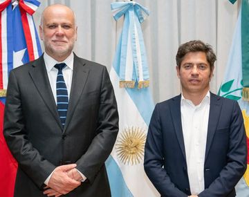 Ministro chileno Álvaro Elizalde y gobernador Axel Kicillof.