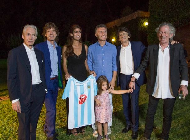 Macri recibió a los Rolling Stones en su quinta