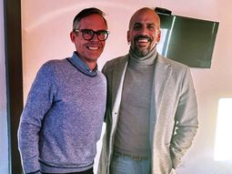 Juan Sebastián Verón y su socio Foster. Juan Sebastián Verón y su socio Foster.