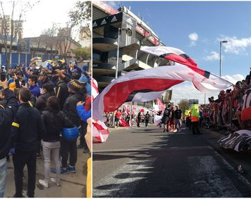 Banderazo en el Monumental para River y euforia en La Bombonera para Boca