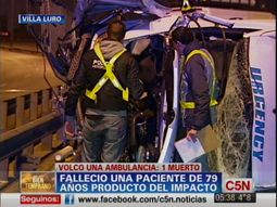 Villa Luro: volcó una ambulancia y murió una paciente