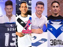 Los jugadores de Vélez denunciados: Sebastián Sosa, Abiel Osorio, José Florentín y Braian Cufré