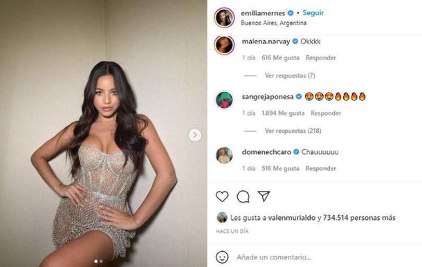 La China Suárez comentó una foto de Emilia Mernes y la destrozaron