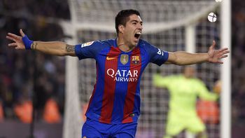 Suárez festeja su gol ante Real Madrid Suárez festeja su gol ante Real Madrid