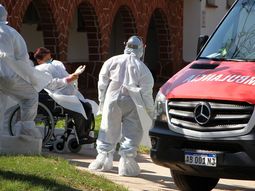 Coronavirus: puerta de ingreso a Internaci&oacute;n general del hospital de campa&ntilde;a Hogar Escuela en Corrientes