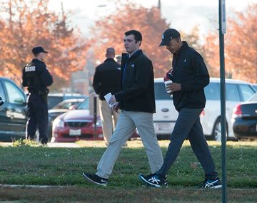 El presidente Obama en la base militar, donde jugó al basquetbol