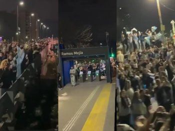 Un viaje inolvidable: el tren que quedó inmerso en los festejos por la victoria de Argentina