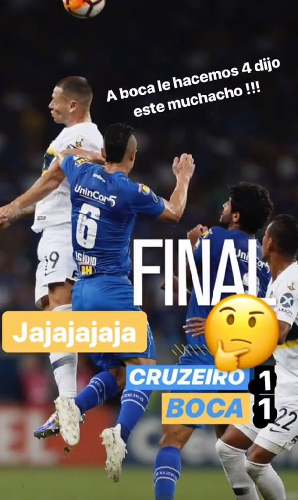 Mauro Zárate se burló de un jugador del Cruzeiro tras pasar a semifinales