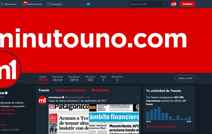 El modo nocturno de Twitter llega a la web