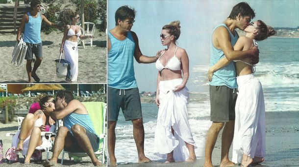 Flor Peña y su novio, Ramiro, súper enamorados en la playa