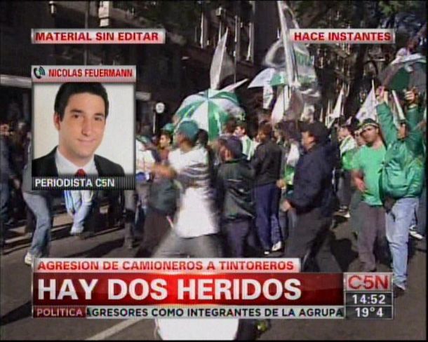 Incidentes entre Camioneros y Tintoreros: hay dos heridos