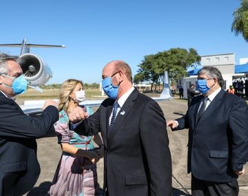 El presidente Alberto Fern&aacute;ndez junto a&nbsp;Gildo Insfr&aacute;n en Formosa