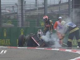 formula 1: mira la pina de grosjean en carrera formula 1: mira la pina de grosjean en carrera