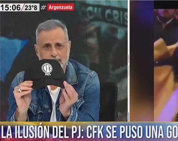 La gorra premonitoria que usó Cristina Kirchner llegó a manos de Diego Brancatelli