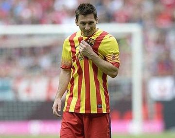 Leo Messi con la Senyera