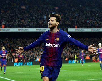 Lionel Messi tras marcarle el 2 a 0 al Espanyol