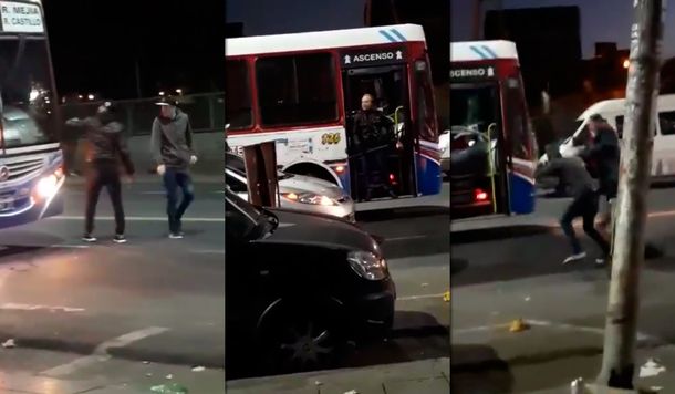 Otra violenta discusión de tránsito: brutal pelea entre un chofer de colectivo y dos jóvenes en Ciudadela