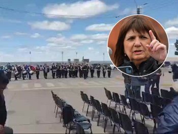 Chubut: la Orquesta Policial despidió a Patricia Bullrich con ¿Quién se ha tomado todo el vino?