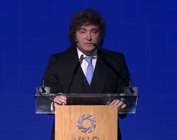 Javier Milei en el evento institucional de VALO