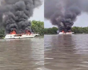 Una embarcación se incendió en el Río Paraná.