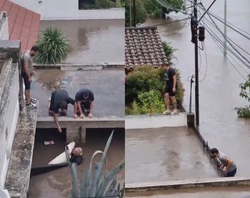 Héroes de Bahía Blanca: se viralizó un video de dos jóvenes que salvaron a una familia y a su perro
