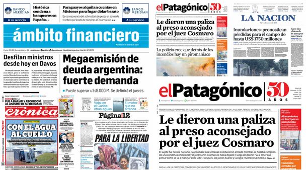 Tapas de diarios del martes 17 de enero de 2017