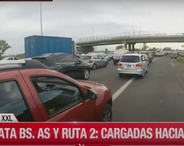 Cómo está la ruta 2: caos de tránsito hacia la costa atlántica