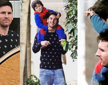 Así pasea Lionel Messi a Thiago por las calles de Barcelona con Antonella