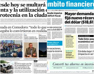 Tapas de diarios del miercoles 27 de diciembre de 2017