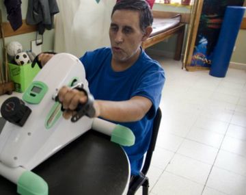 Una imagen de cuando Rivarola estaba en plena rehabilitación tras un mes de internación