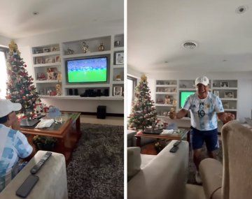 El festejo de Lalo Maradona