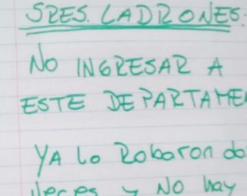 Le dejaron una notita a los ladrones
