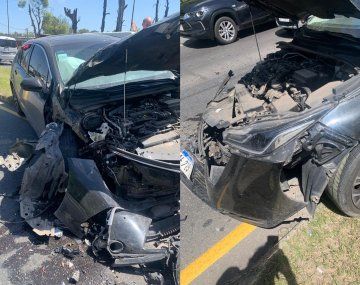 Chocó Ricardo Bochini: salió ileso pero su auto quedó destrozado