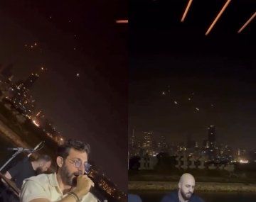 Video: una banda canta mientras de fondo se ven los misiles de Israel e Irán 