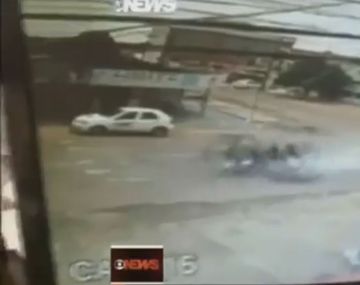 Terrible choque entre dos motos a gran velocidad