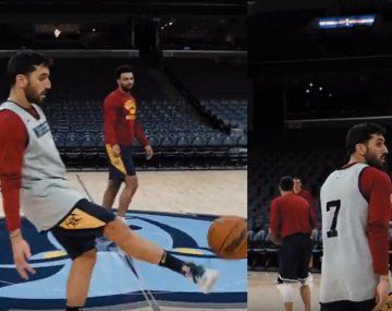 Desde mitad de cancha y con el pie: el triple de Campazzo que es viral