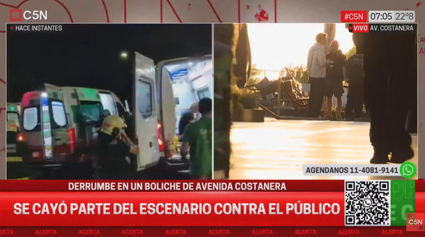 Impactante derrumbe de un escenario en un boliche de Costanera: 9 heridos y 700 evacuados