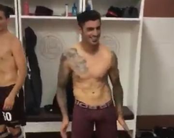 Román Martínez, uno de los más eufóricos en el vestuario