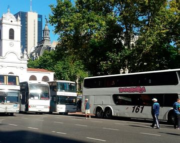 Los micros cortaron todas las avenidad que rodean a Plaza de Mayo