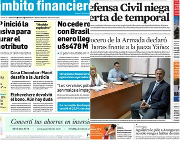 Tapas de diarios del lunes 5 de febrero de 2018